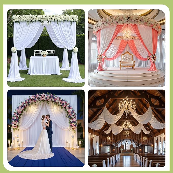 30ft×12ft White Backdrop Curtain - Image 4