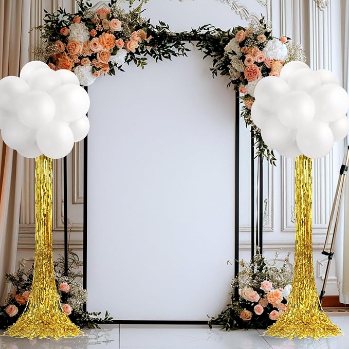 Gejoy 2 Set White and Gold Graduation Decorations Graduation Balloon Column - Image 7