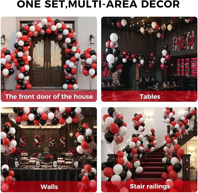 LovesTown Red Black and White Balloons - Image 4