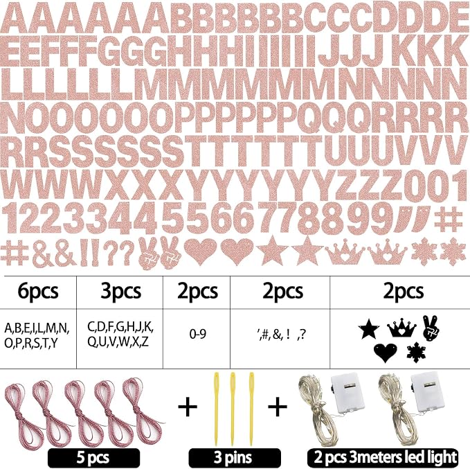 167Pcs DIY Glitter Customizable Banner Kit Custom Banner Happy Birthday Letters - Image 4