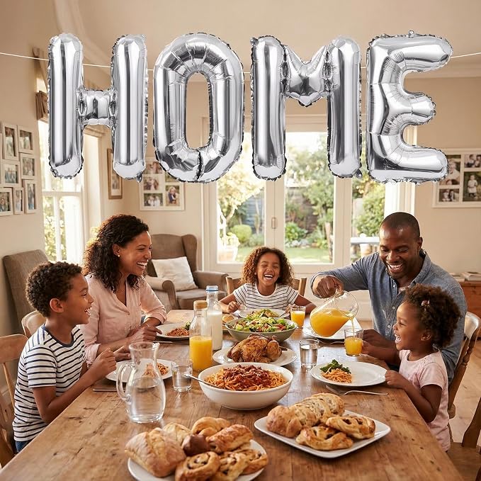 40 Inch Silver HOME Balloons, Large Silver Letter Foil Balloon - Image 7