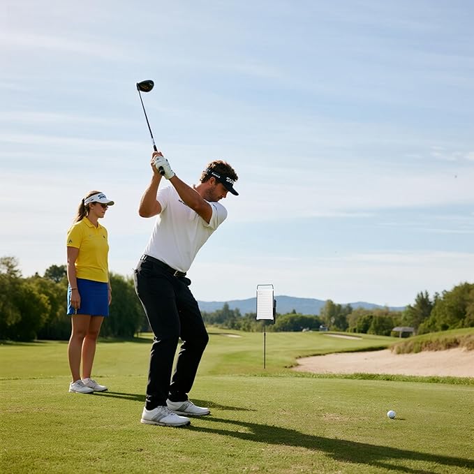 Golf Metal Proximity Marker, Closest to The Pin Marker Set- Includes Golf Course Fairway Distance Markers, Pens and Cards Perfect for Sports & Outdoors Golf Tournament Signs（4 Pack）