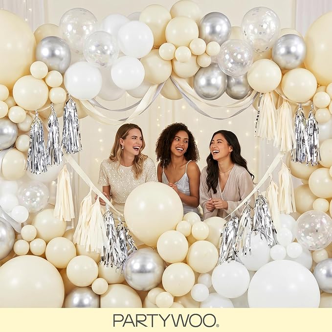 PartyWoo Pastel Yellow Balloons 155pcs Light Pale Yellow Color | 18 12 10 5 - Image 5