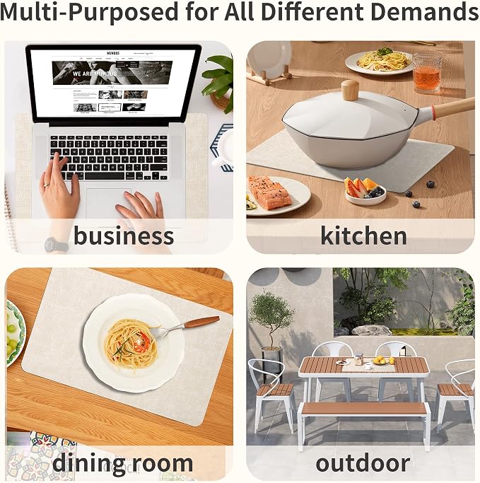 Maxpearl Faux Leather Placemats Set of 6, Suitable - Image 7