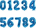 2 Set 20 Pcs Number Balloons 16 Inch Blue 0-9 Number Mylar Foil Balloons Blue by Unknown