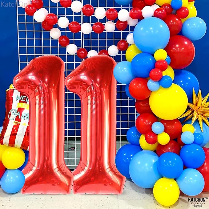 KatchOn Red Number 11 Balloon 40 Inch, 11th Birthday Balloon Decor | 11th - Image 5