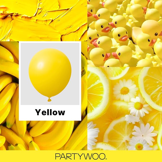 PartyWoo Yellow Balloons 140pcs Matte Yellow Balloons Different Sizes | 18 12 - Image 2