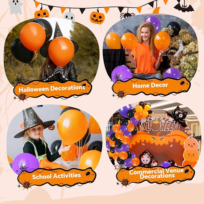 Black Orange Purple Latex Halloween Balloons 45ct 12in | Latex, classic - Image 4