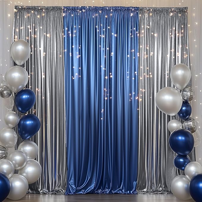 Outpain Thick 10 ft x 10 ft Black Silver Sequin Backdrop Curtain - Image 5