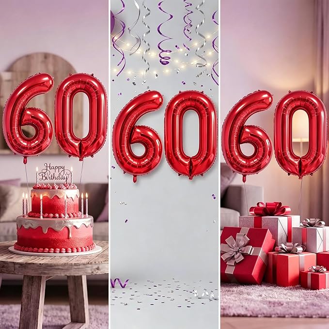 Number Balloons Red Party Balloon - Image 7