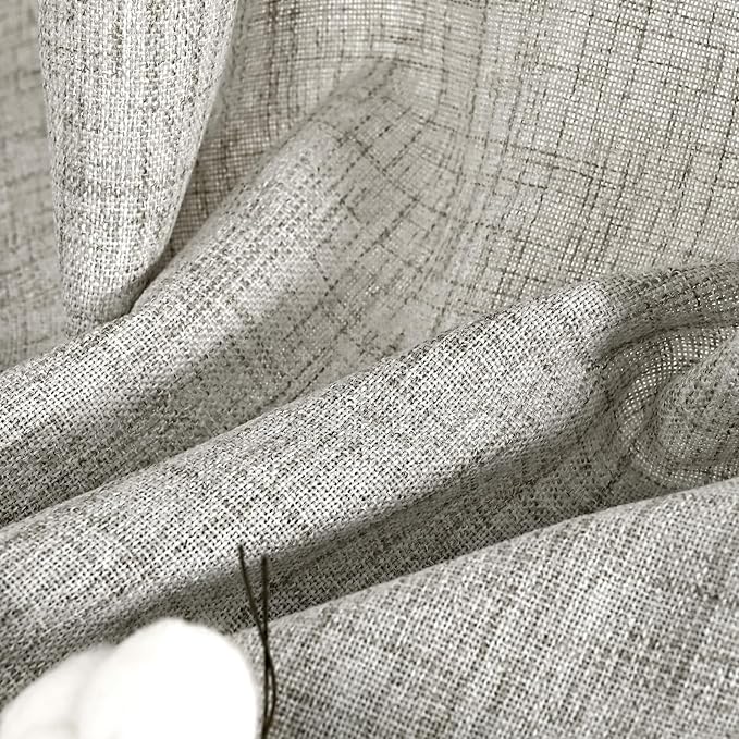 YoungsTex Dark Grey Linen Curtains 72 Inch Length - Image 9