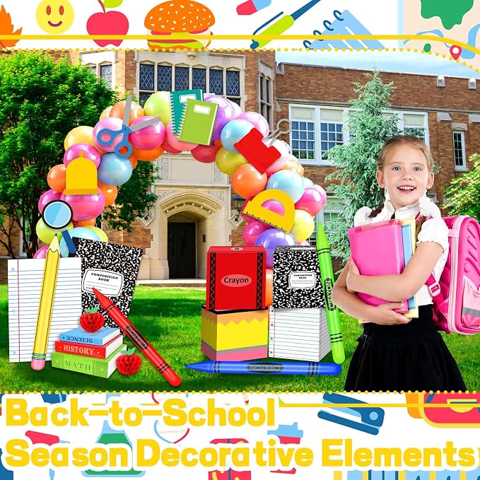 22 Pcs Back to School Balloons Box Sets Include Balloons Box Desktop Ornaments - Image 4
