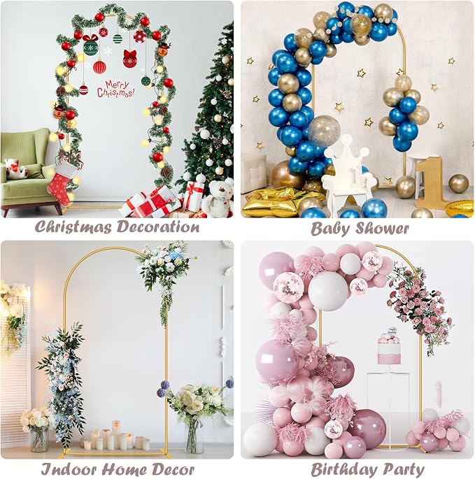 6.6FT Metal Arch Backdrop Stand Gold Wedding Balloon Frame Pergola Arbor | - Image 6