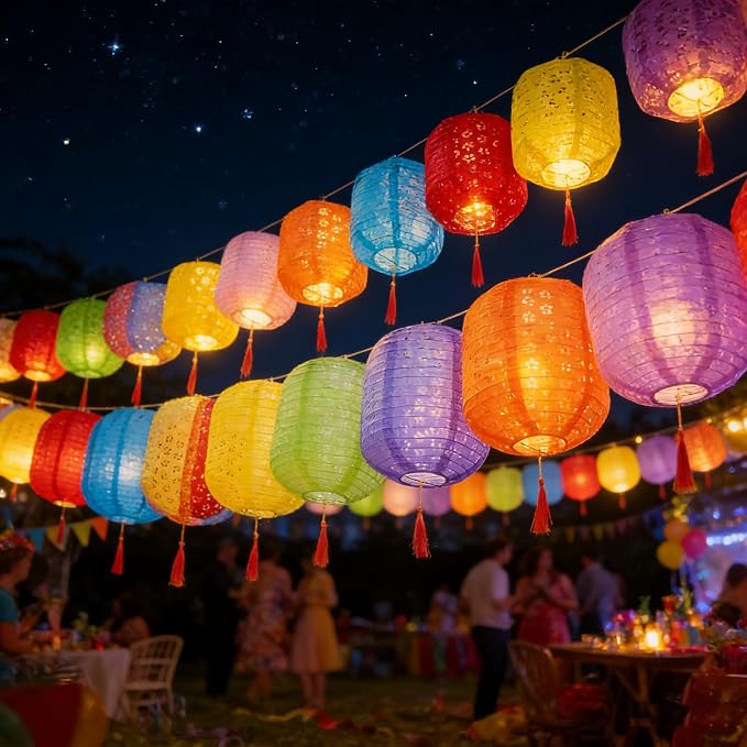 10PCS Paper Lanterns Chinese New Year Spring Festival Lantern 6inches Variety - Image 3