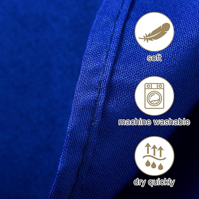 Ascoza 2pack 90x132 Inch Royal Blue Rectangular Tablecloth 8 Feet Table Cloth in Polyester Fabric for Wedding/Banquet/Restaurant/Parties