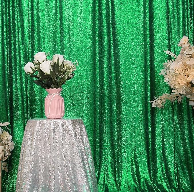 Eternal Beauty Green 3mm Sequin Backdrop 6x8 Ft - Image 5
