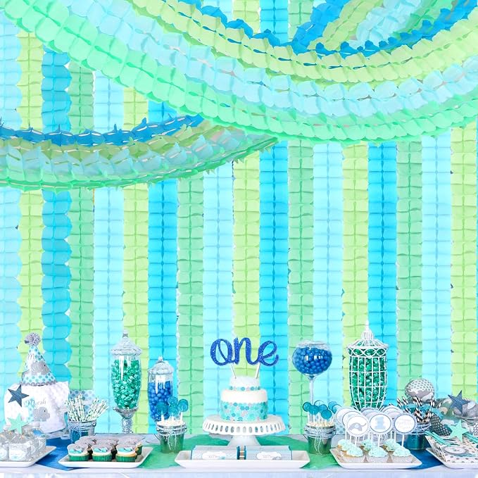 Blue-Green Party-Decorations Streamers Garland - 157Ft Four-Leaf Clover Hanging - Image 6