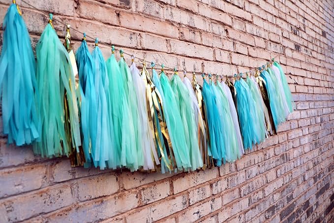 Fonder Mols Tissue Paper Tassel Garland Rustic Birthday Wedding Party Decor - Image 2