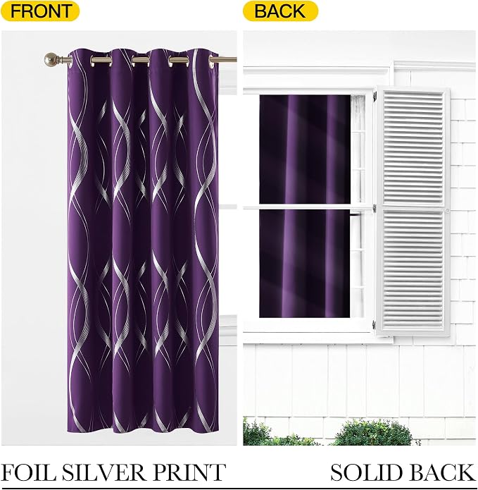 NICETOWN Royal Purple Blackout Curtains 84 inch Long - Image 6