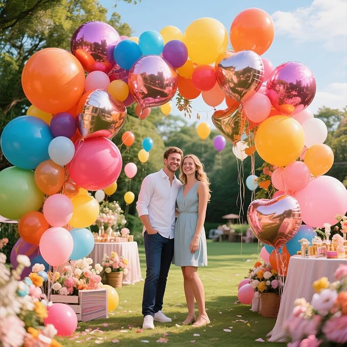 32Pcs Big Balloons 18 Inch Assorted Colors, Round Large Latex Party Balloons - Image 4