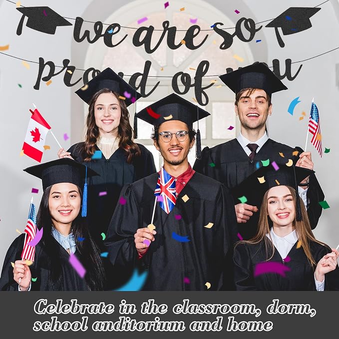 2026 Graduation Decorations Pre-Strung Blingbling We Are So Proud of You Banner - Image 5