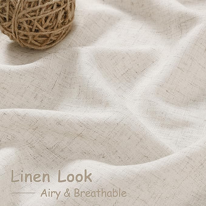 Pearl White Linen Curtains for Living Room 72 Inches Long Luxury Light - Image 4