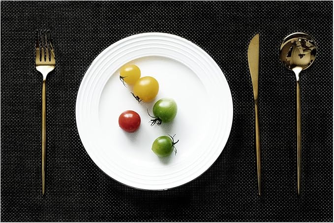 Placemats Set of 8 Vinyl/Plastic Woven Place Mats by Unknown
