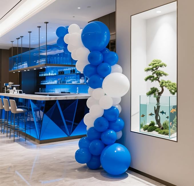 Royal Blue Balloons 145pcs Different Sizes 5in 10in 12in 18in Round Latex Blue - Image 4