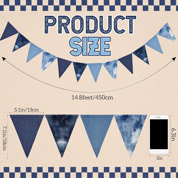 Breling 1 Pcs Denim Baby Shower Decorations, Cowboy Party Decor, Western Bows - Image 2