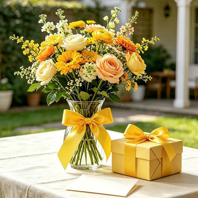 30Yards 1In Yellow Satin Ribbon - Image 6