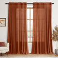 Extra Wide Terracotta Curtains for Living Room 96 Inches Long Back Tab and Rod by Nanspring