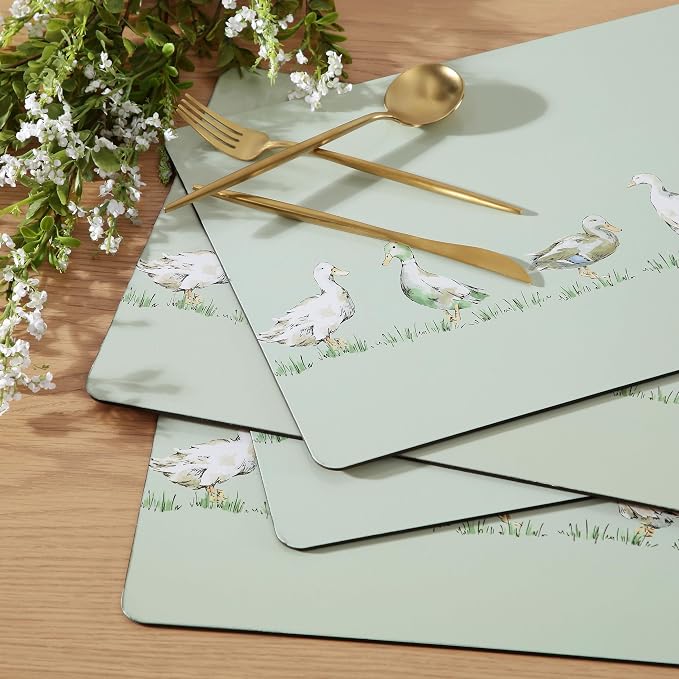 Laura Ashley Cork Placemats, 16 x 12-inch, Mallard | Ideal - Image 4
