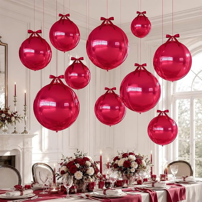 Burgundy Round Foil Balloons - Image 5
