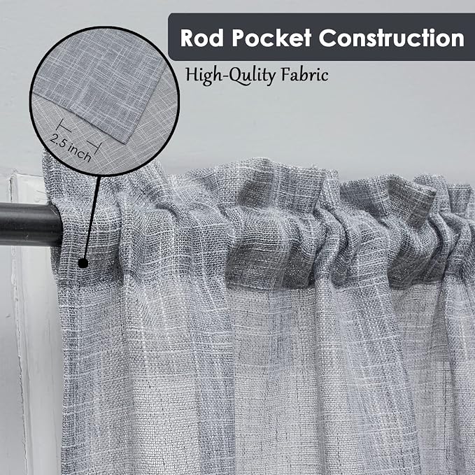 Beda Home Tassel Linen Textured Swag Curtain Valance - Image 2