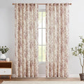 jinchan Red Floral Linen Curtains 84 Inch Farmhouse Back Tab 2 Panels | Light by JINCHAN