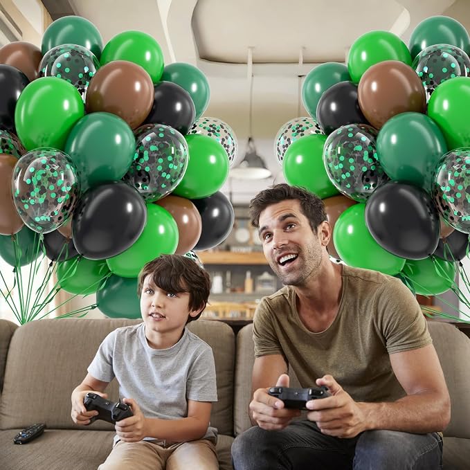 60pcs Green and Brown Balloons 12inch - Image 5