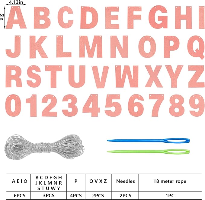 DIY Banner Kit with Letters Glitter Banner Letters Customizable Birthday - Image 2