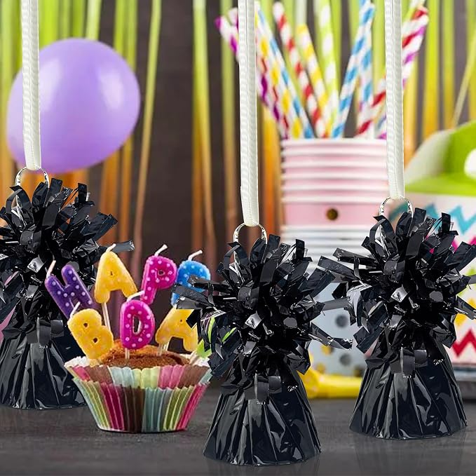 25 PCS Metallic Wrapped Balloon Weights Black Heavy Balloon Weight - Image 4