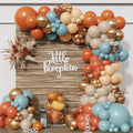 Fall Thanksgiving Balloon Arch Kit 137PCS Dusty Blue and Burnt Orange Balloon by GIHOO