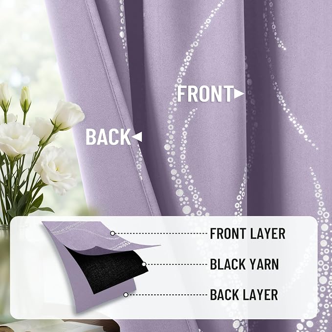Yakamok Lilac Light Blocking Curtains - Image 6