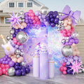 JOGAMS 171Pcs Kpop Balloons Arch Kit, Idol Stage Style Pink Purple Silver Disco by JOGAMS