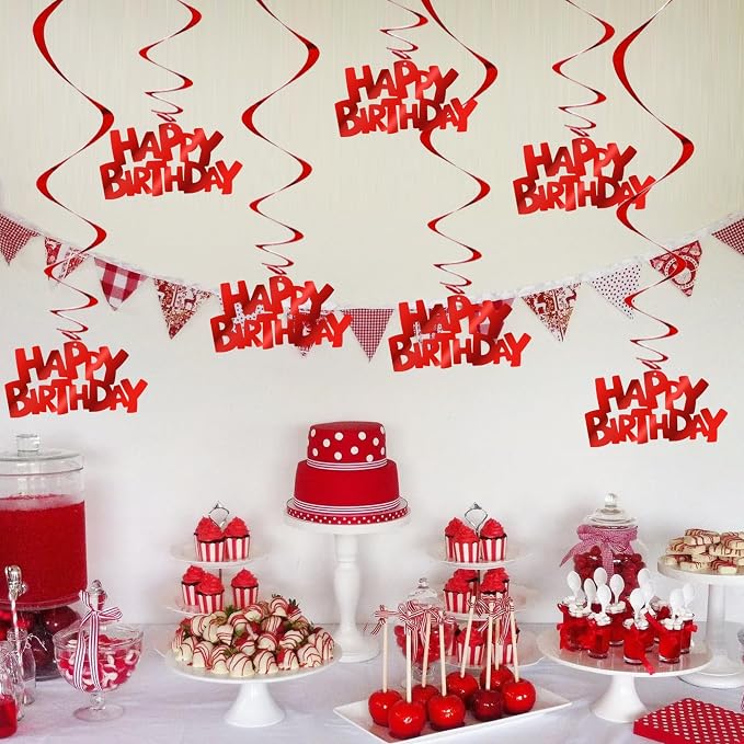 BEISHIDA 12 Pcs Happy Birthday Hanging Swirl Decorations - Image 6