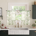 Sage Green Curtains Sheer 24 Inch Length 2 Panels Set, Short Semi Sheer Light by Lajode
