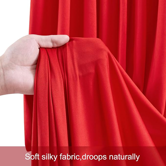 10x12 Red Backdrop Curtains for Wedding Party Wrinkle Free Backdrops Curtain - Image 5