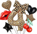 Leopard Print Bow Balloons Birthday Decorations 40Inch Cheetah Number 4 Foil by Unknown
