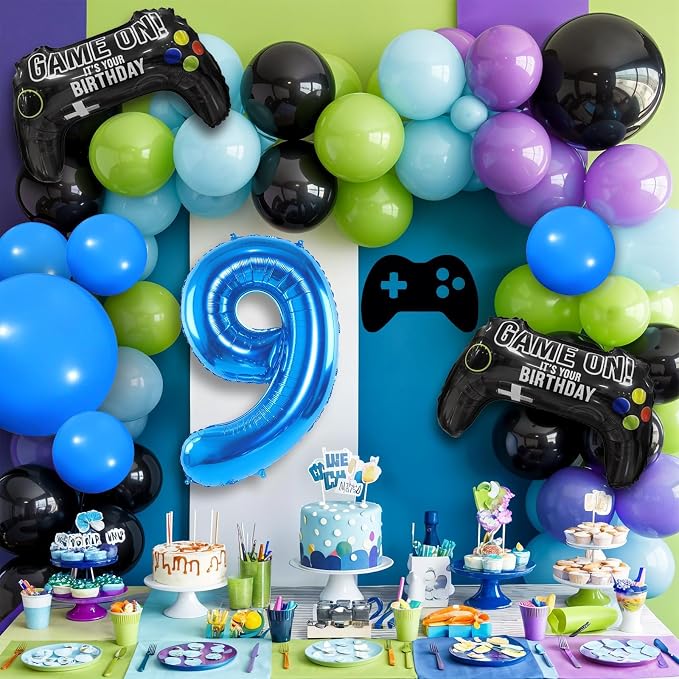 9th Birthday Video Game Balloons Arch, 9th Party Balloons Garland Kit 9th Game - Image 4