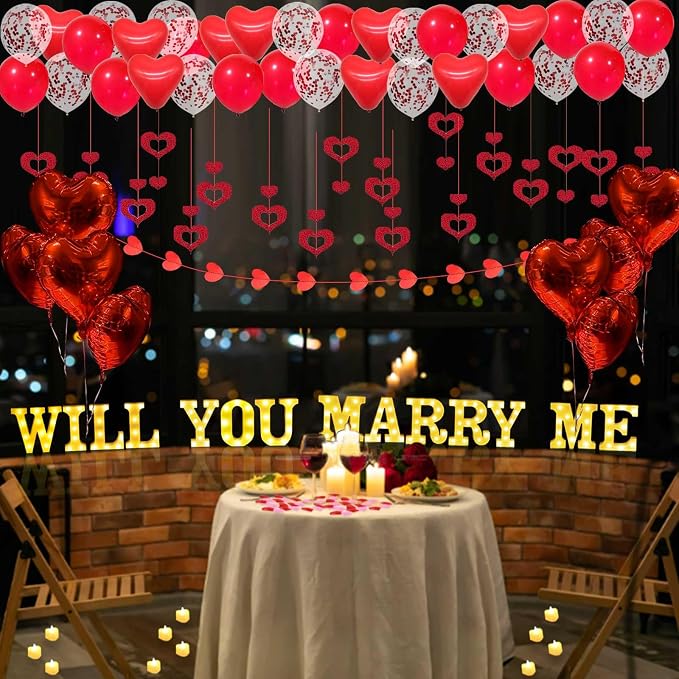 Will You Marry Me Light Up Letters Proposal Decorations - Image 3