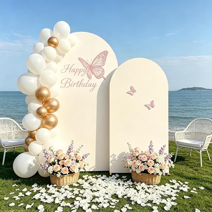 2 Pack Arch Backdrop Stand and Cover Set, Balloon Arch Stand | Metal Background - Image 2