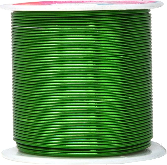 Mandala Crafts 18 Gauge Anodized Aluminum Craft Wire for Jewelry Making - 450 FT Colored Flexible Silver Black Gold Purple Red Kelly Green Wire - Bendable for Bonsai Armature Crafting Sculpting