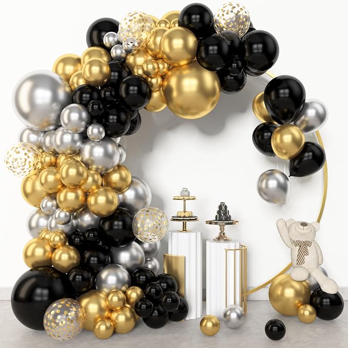Amandir 153pcs Black and Gold Balloons Arch Garland Kit Different Sizes | 18 12 - Image 2